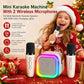 ⏳LAST DAY SALE ONLY ￡10.99!!✨🎵Mini Kids Karaoke Machine with Wireless Mics, Portable Bluetooth Speaker & RGB Dancing Lights, Fun Home Party Toy for Children🎤