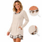 ✨🍂Autumn Hot Sale 70% OFF!!💖Women's Casual Long Sleeve Plaid Patchwork Ribbed Knit Tunic Dress, Autumn Loose Swing Dress with Pockets👗