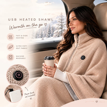 🔥❄️LAST DAY SALE 60% OFF !! 📢Portable USB Heated Blanket Shawl - Stay Warm All Winter