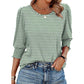 ⏰Limited Time Sale 50% OFF🏖️Women Dressy Casual 3/4 Length Sleeve Blouses with Smocked Cuffs