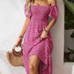🌈Summer Hot Sale 60% OFF!✨Square Neck Floral Midi Dress – Smocked Bodice, Flowy Tiered Skirt, Romantic🌸