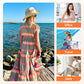 🏵️Summer Hot Sale 50% OFF💕Women's Loose V-Neck Vintage Stripe Pattern Sleeveless Dress