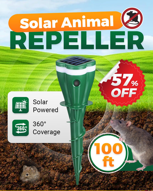 🎉This week's Special Sales - 49% OFF☘️Solar Powered Waterproof Screw Mole Repellent