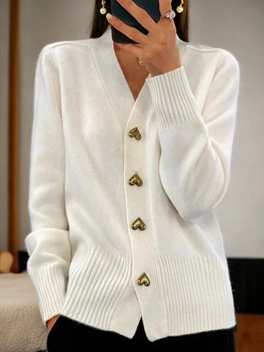 🌸Women's Casual Winter Plain Yarn Buttoned Cardigan