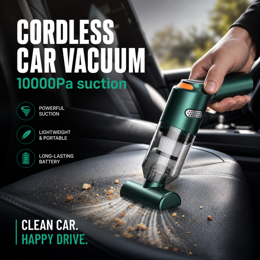 ⏳LAST DAY SALE 50% OFF !!📢 ⏰ Cordless Car Vacuum – 10000Pa Suction & 4000mAh Battery 🚗