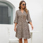 🌺Summer Hot Sale 50% OFF💜Women's Trendy Leopard Print V-Neck Loose Fit Dress