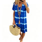 🌺Summer Hot Sale 60% OFF💐Tie-dye Striped Short-sleeved Loose T-shirt Dress