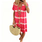 🌺Summer Hot Sale 60% OFF💐Tie-dye Striped Short-sleeved Loose T-shirt Dress