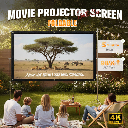 🥳2026 HOT SALE 60% OFF!✨High Definition Projection Screen - Diagonal with Matte White Surface for Crystal Clear Home Cinema Experience 🎬🌟