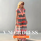 🏵️Summer Hot Sale 50% OFF💕Women's Loose V-Neck Vintage Stripe Pattern Sleeveless Dress