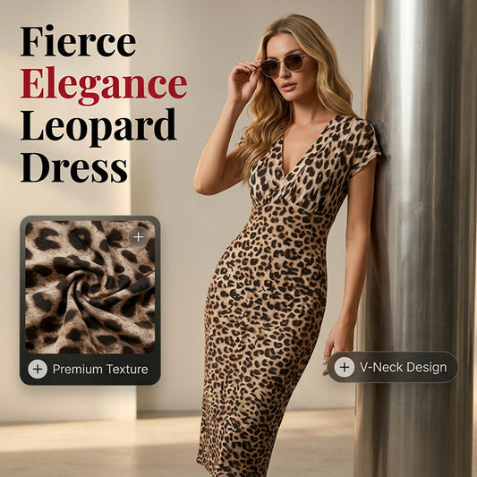 👗New Arrival 60% OFF!🥰Women's V-Neck Leopard Print Dress