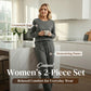 🔥LAST DAY 60% OFF✨Crew Neck Drawstring 2‑Piece Loungewear Set 👚 Soft Matching Top & Pants