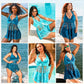 ✨Summer Hot Sale 🔥Women's V-Neck Lace Swimdress ＆ Boyshorts Two-Piece Set