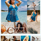 ✨Summer Hot Sale 🔥Women's V-Neck Lace Swimdress ＆ Boyshorts Two-Piece Set