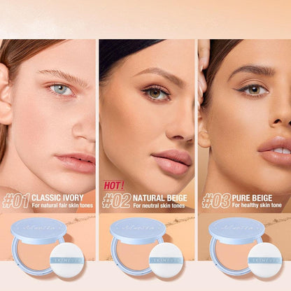💙LAST DAY Buy 1 Get 1 Free(Total 2 PCS)💙Matte Perfection Pressed Powder Foundation, Oil Control Long Lasting Face Setting Powder, Buildable Coverage Compact Powder