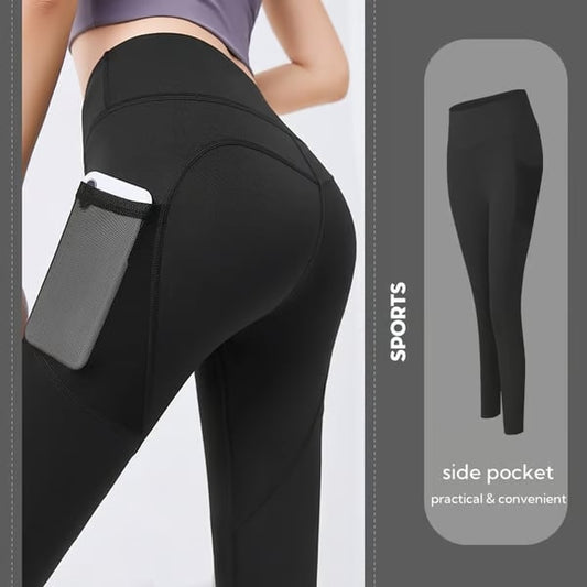 🎁Last Day 50% OFF🔥High Waisted Tummy Control Side Pocket Shaping Training Leggings
