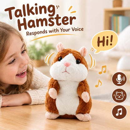 🎁Christmas Hot Sale 50% OFF🎅Talking Hamster Plush – repeats whatever you say, auto head-shaking, hilarious fun for kids & adults🐹