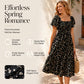 🌈Summer Hot Sale 60% OFF!✨Square Neck Floral Midi Dress – Smocked Bodice, Flowy Tiered Skirt, Romantic🌸