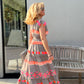 🏵️Summer Hot Sale 50% OFF💕Women's Loose V-Neck Vintage Stripe Pattern Sleeveless Dress