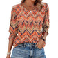 ⏰Limited Time Sale 50% OFF🏖️Women Dressy Casual 3/4 Length Sleeve Blouses with Smocked Cuffs