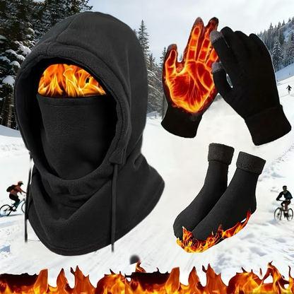 🎉 This Week's Special Sales - 60% OFF ✨ ❄️ Balaclava Hood Set, Winter Face Cover with Touchscreen Gloves & Warm Socks ❄️