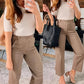 🍃2025 HOT SALE🎁Spring Stretch Twill Cropped Wide Leg Pants👖