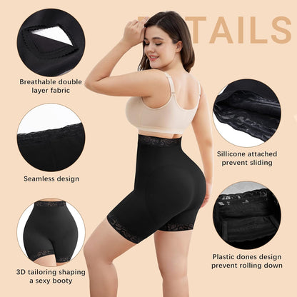 💞Limited Time Offer 💞Lace Steel Boned Butt Enhancer Shorts Shapewear💃🏽