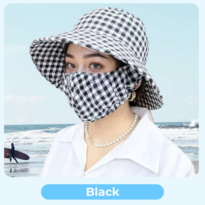 🌞Summer Limited time 50% off! 👒Women's Floral Print Bucket Sun Hat with Mask