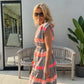 🏵️Summer Hot Sale 50% OFF💕Women's Loose V-Neck Vintage Stripe Pattern Sleeveless Dress