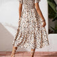 🌈Summer Hot Sale 60% OFF!✨Square Neck Floral Midi Dress – Smocked Bodice, Flowy Tiered Skirt, Romantic🌸