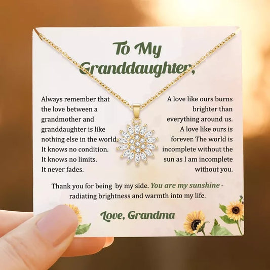 📿To My Granddaughter Sunflower Fidget Necklace