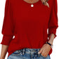 ⏰Limited Time Sale 50% OFF🏖️Women Dressy Casual 3/4 Length Sleeve Blouses with Smocked Cuffs