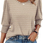 ⏰Limited Time Sale 50% OFF🏖️Women Dressy Casual 3/4 Length Sleeve Blouses with Smocked Cuffs