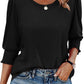 ⏰Limited Time Sale 50% OFF🏖️Women Dressy Casual 3/4 Length Sleeve Blouses with Smocked Cuffs
