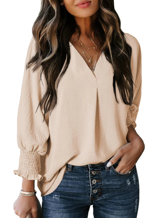 🌸Last Day 60% OFF !💗V-Neck Casual 3/4 Sleeve Loose Shirt