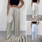 Stylish Drawstring Waist Straight Leg Smooth Loose Trousers with Pockets