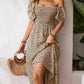 🌈Summer Hot Sale 60% OFF!✨Square Neck Floral Midi Dress – Smocked Bodice, Flowy Tiered Skirt, Romantic🌸