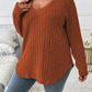 ⏳Limited-Time 50% OFF!!🔥Women’s Plus‑Size V‑Neck Pullover Top — Soft Brushed Ribbed‑Knit | Loose Curve‑Flattering Fit