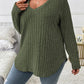 ⏳Limited-Time 50% OFF!!🔥Women’s Plus‑Size V‑Neck Pullover Top — Soft Brushed Ribbed‑Knit | Loose Curve‑Flattering Fit