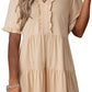 🔥2025 Summer New Arrival💗Women's Ruffle Trim V-Neck Tiered Dress