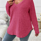⏳Limited-Time 50% OFF!!🔥Women’s Plus‑Size V‑Neck Pullover Top — Soft Brushed Ribbed‑Knit | Loose Curve‑Flattering Fit