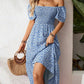 🌈Summer Hot Sale 60% OFF!✨Square Neck Floral Midi Dress – Smocked Bodice, Flowy Tiered Skirt, Romantic🌸