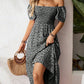 🌈Summer Hot Sale 60% OFF!✨Square Neck Floral Midi Dress – Smocked Bodice, Flowy Tiered Skirt, Romantic🌸