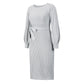 Last Sale 49% Off-Elegant Female Belt Warm Dresses