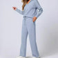 🔥Limited Time 50% OFF🔥Women’s 2‑Piece Casual Outfit Set, V‑Neck Long‑Sleeve Top & Wide‑Leg Pants Tracksuit Sweatsuit