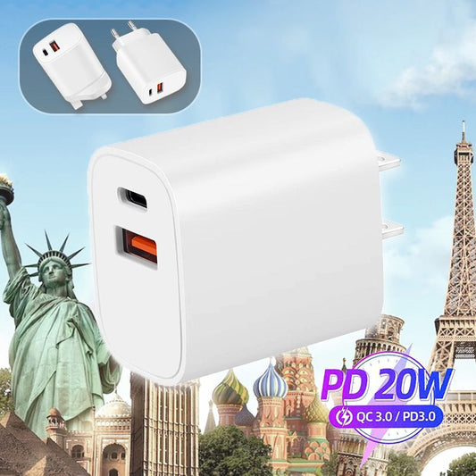 ⚡20W Fast Charger Dual-port Power Adapter