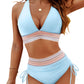 🩱Hot Sale 49% OFF👙High Waisted Tummy Control Color Block Bikini Sets