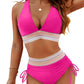 🩱Hot Sale 49% OFF👙High Waisted Tummy Control Color Block Bikini Sets