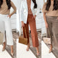 🍃2025 HOT SALE🎁Spring Stretch Twill Cropped Wide Leg Pants👖