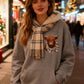 🐮 Hot Sale 50% OFF!!🎁Cute Highland Cow Print Fleece Lined Hooded Sweatshirt 🧥 Warm Cozy Winter Hoodie